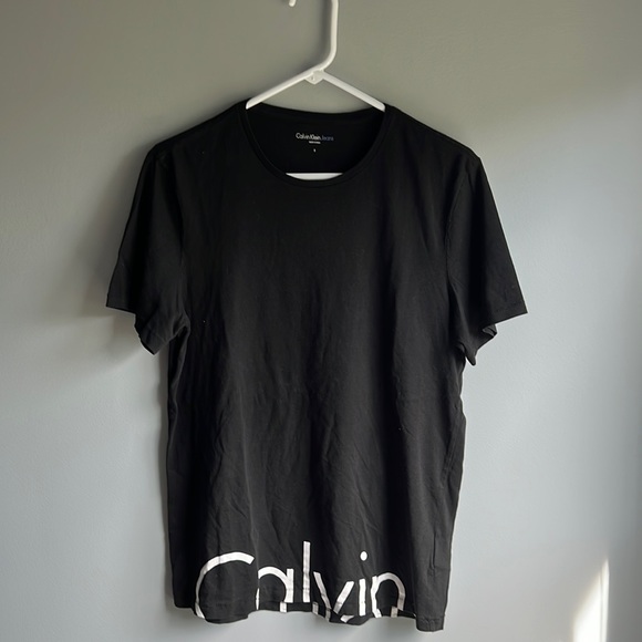 Men’s Calvin Klein Black Script T Shirt - Picture 1 of 3